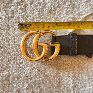 AUTHENTIC GUCCI GG MARMONT BELT- Dark Brown with gold buckle